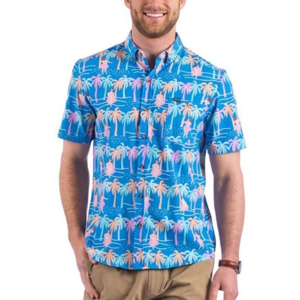 Southern Shirt Men’s Get Lei’ Hula Girl Short Sleeve Shirt Sz M